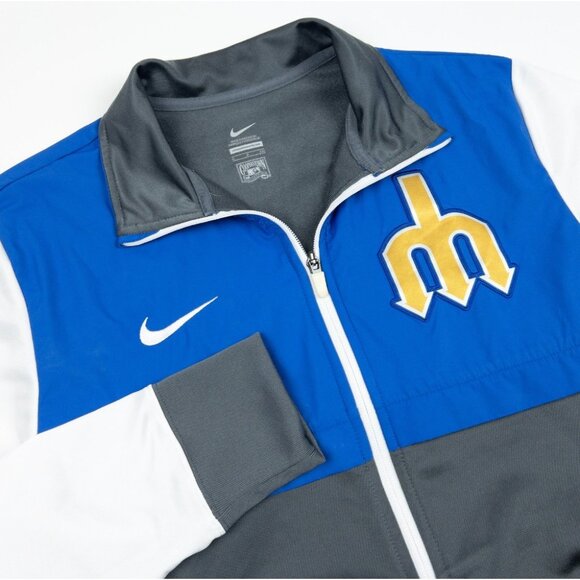 Seattle Mariners Nike Cooperstown Collection Jacket Men's Small Retro Blue Gray